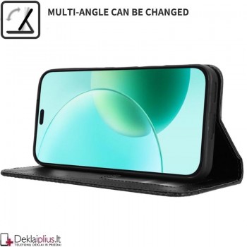 Dirbtinės odos atverčiamas dėklas su skyreliais - juodas (Huawei Honor 400 Lite) Dirbtinės odos atverčiamas dėklas su skyreliais - juodas (Huawei Honor 400 Lite)